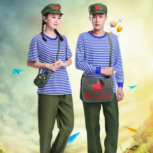 Sea Soul Shirt Costume Lei Feng Educated Youth Costume Nostalgic Costume Shining Red Star Dance Boys and Girls Suit Summer