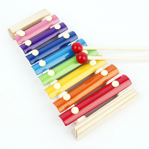 Baby early education intelligence color musical instrument wooden hand-knocking instrument infant small xylophone children's educational wooden toy