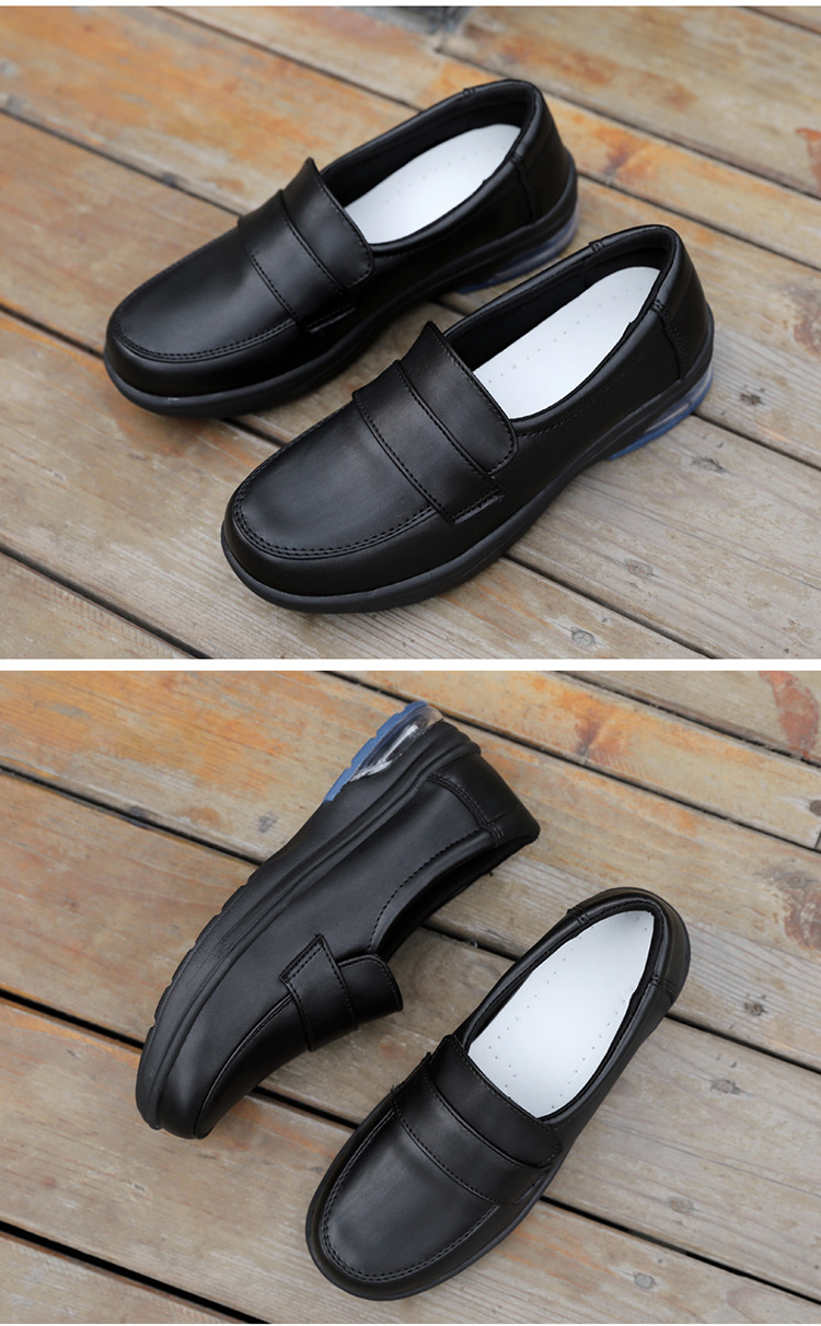 2020 spring/summer new nurse shoes women's white women's genuine leather shoes air cushion black work shoes soft back thick back small leather shoes undefined