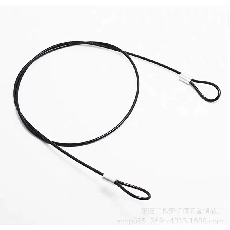 厂家供应灯饰五金配件 灯饰保险绳灯饰吊绳 包胶钢丝绳压铝套加工