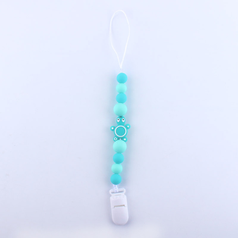 Bebé tortuga de silicona pezón Cadena de clip dientes de bebé Cadena de molienda cadena anti-caída calmante teether pezón