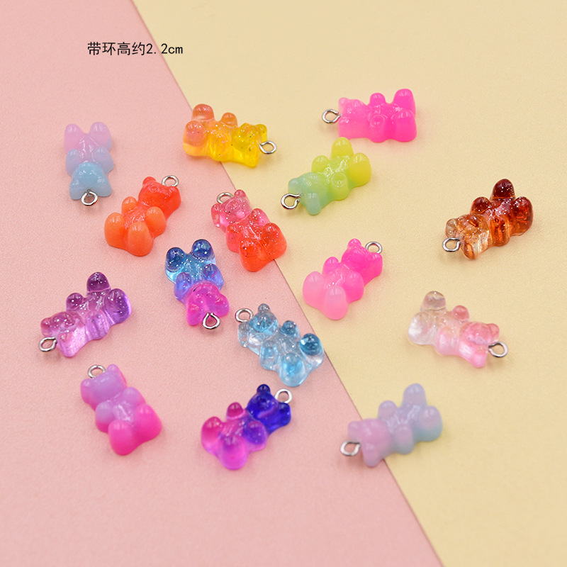 树脂仿真小号渐变色小熊1