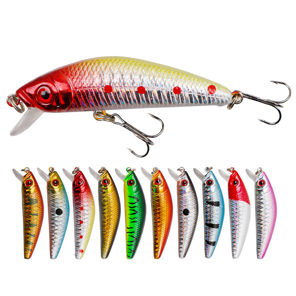 10 Colors Sinking Minnow Lures Shallow Diving Minnow Baits Bass Trout Fresh Water Fishing Lure