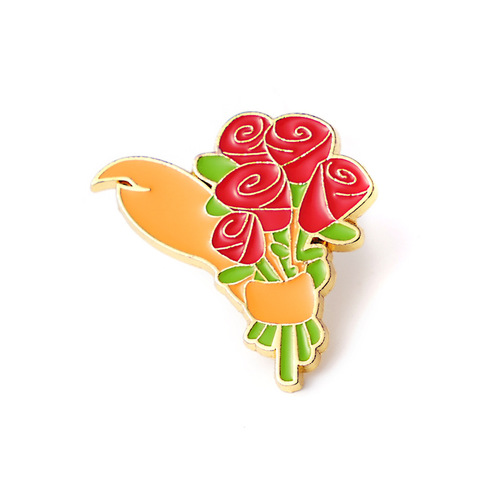 Fairy Tale Little Prince and the Fox Rose Back to Back Alloy Metal ACG Peripheral Brooch Badge