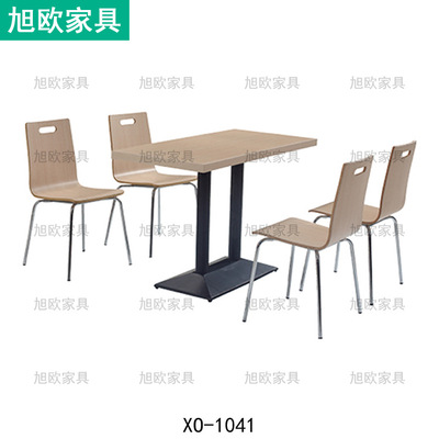 厂家直销快餐桌椅 冷饮小吃店饭堂餐桌椅 定制餐厅四人位餐桌椅