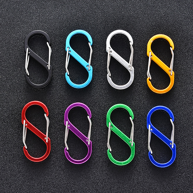 No. 5 Steel Wire 8-Shaped Carabiner S-Shaped Carabiner Outdoor Aluminum Alloy Buckle Water Kettle Keychain Wire 8-Shaped Buckle No. 5 Steel Wire 8-Shaped Carabiner S-Shaped Carabiner Outdoor Aluminum Alloy Buckle Water Kettle Keychain Wire 8-Shaped Buckle