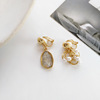 Asymmetrical design cute universal earrings from pearl, silver 925 sample, Japanese and Korean