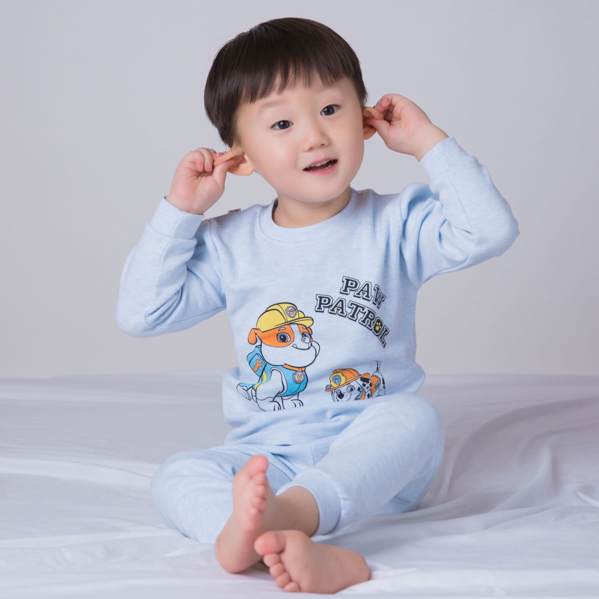 犇犇牛春秋新款宝宝舒绒两件套儿童大码两用档秋衣秋裤  厂家批发|ms