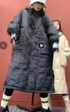 9259大爱美依缘2025冬季新款双帽加长款棉服宽松韩版套头半拉链潮