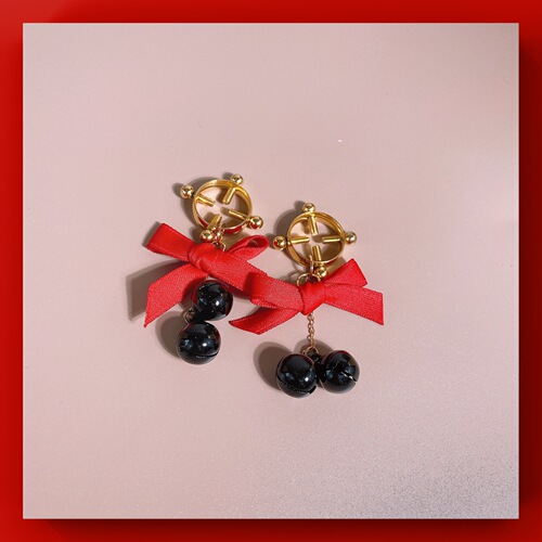 Breast clip, G-spot bell, breast bow, breast clip with playful bell, maid-style cuteness, fairy-like charm