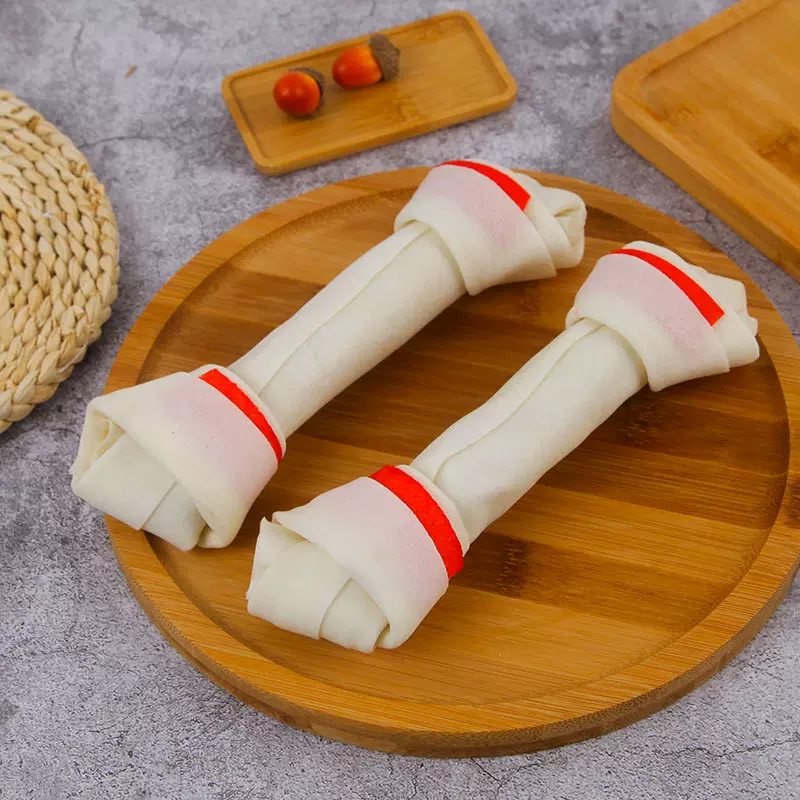 狗狗磨牙棒耐咬洁齿泰迪金毛宠物食品零食牛皮本色结骨批发