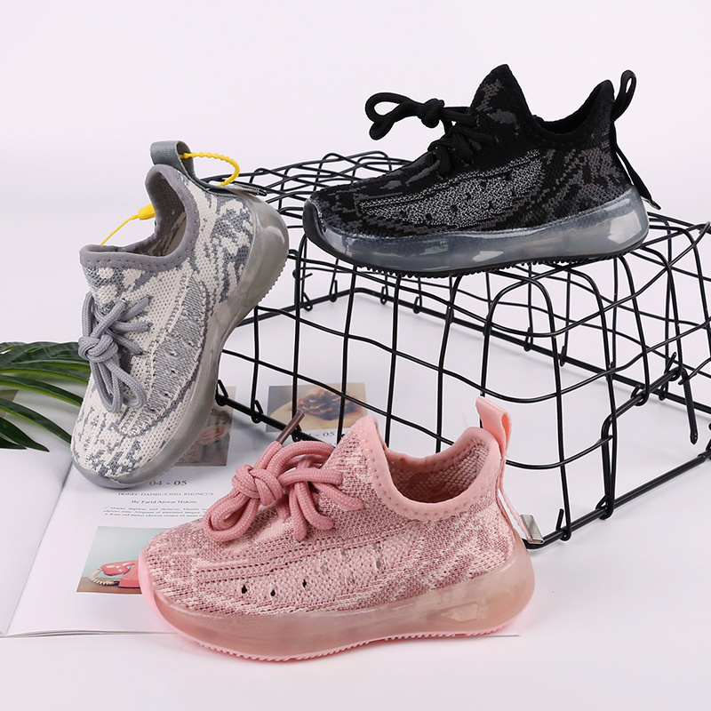 兒童飛織運動鞋春秋新款男童女童鞋網面透氣休閑鞋椰子鞋小中大童