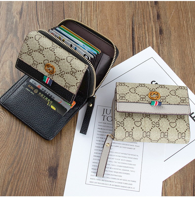 Fashion Geometric Printing Square Zipper Buckle Small Wallet display picture 1