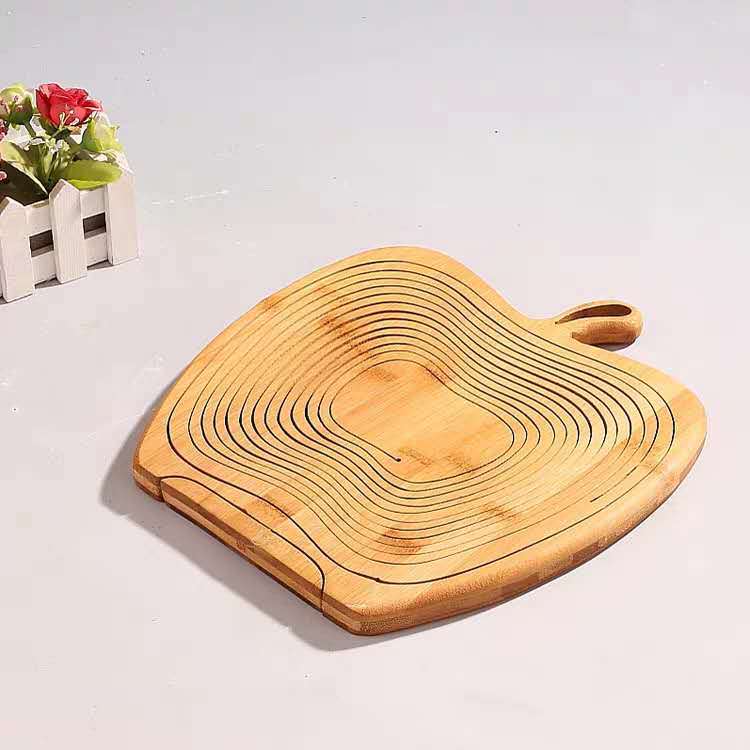 New bamboo fruit basket, folding fruit basket, fashionable and creative bamboo basket, fruit basin, bamboo and wood craftsmanship detail image 5
