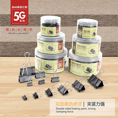 Colored long tail ticket holder 15-50mm boxed folder ticket holder bill document dovetail iron clip factory direct sale