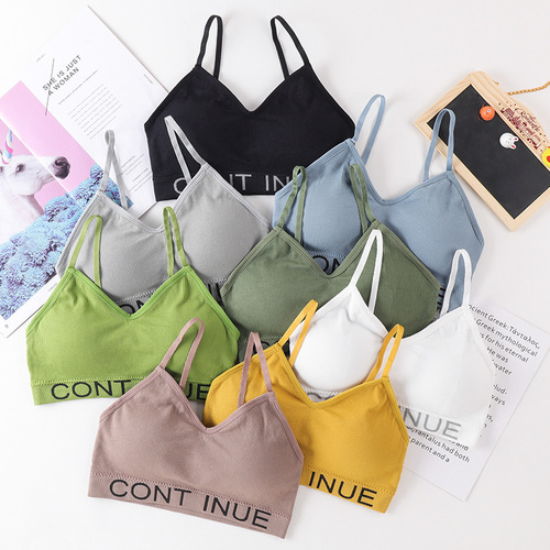 Candy color beauty back wrapped chest girl versatile tube top beauty back adjustable bottoming vest no steel ring sports bra for women