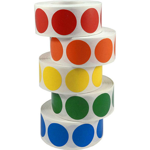 Wholesale round colorful dot sticker vinyl roll classified marking decorative label sticker