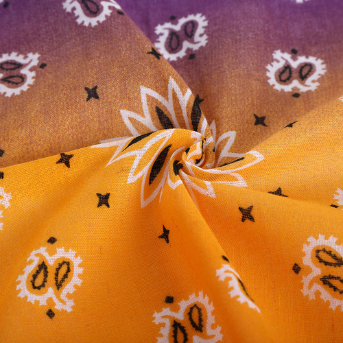 Factory Direct Supply Korean Version Abalone Flower Gradient Square Scarf 100% Cotton Sports Outdoor Hip-Hop Street Dance Sweat Towel Wholesale Head Scarf