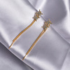 Long fashionable earrings with tassels, silver needle, 2021 years, wholesale