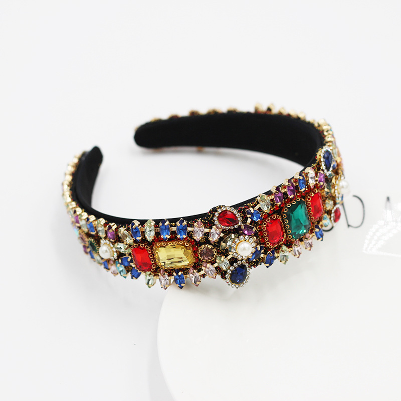 Hot Selling Fashion Full Of Diamonds Colorful Geometric Women's Headband display picture 5