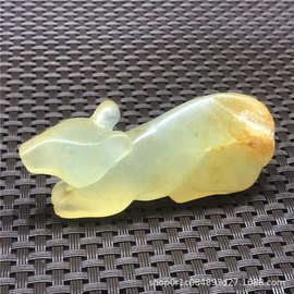 古玩杂项玉器老玉老鼠高古玉岫玉鼠来宝挂件玉佩仿古玉手把件批发