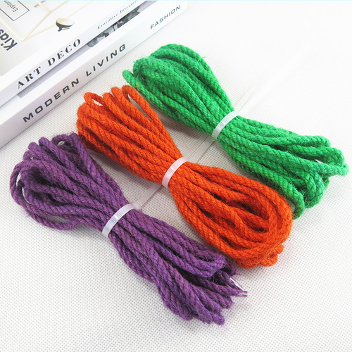Factory Direct Supply 5mm Colorful Woven Jute Rope Creative Retro Handmade DIY Photo Wall Decoration Rope, Multiple Colors Available