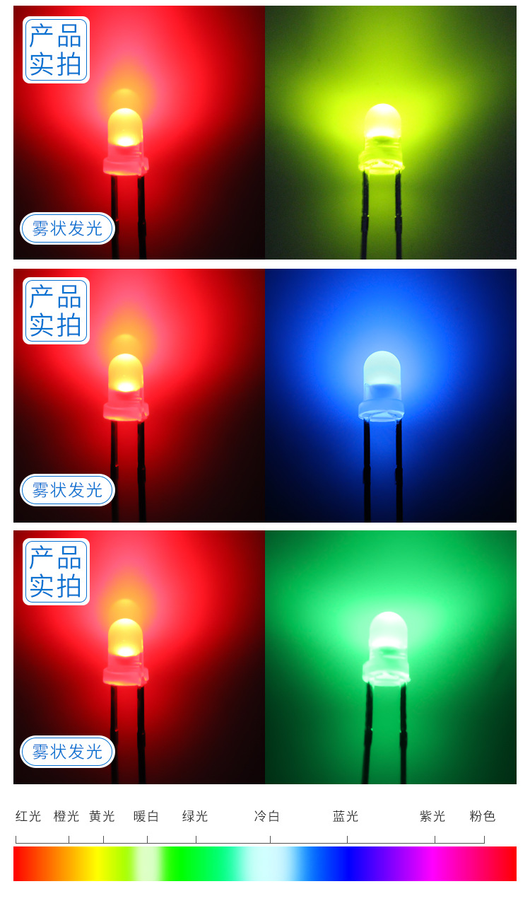 好莱光F3/3MM圆头双色无极红绿/红蓝/红翠绿光led灯珠 发光二极管-阿里巴巴