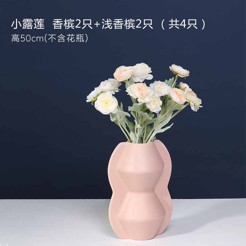 Nordic simple forma del molde florero de cerámica decoración color creativo artesanías diseñador decoración suave