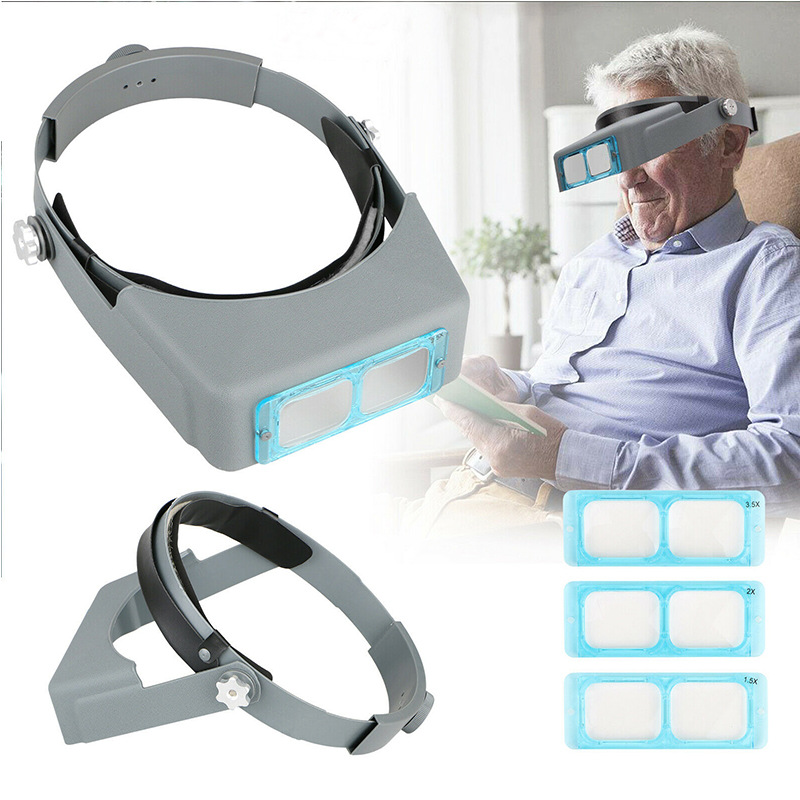 头戴式放大镜四块光学玻璃镜片维修四种倍率镜片81007-B