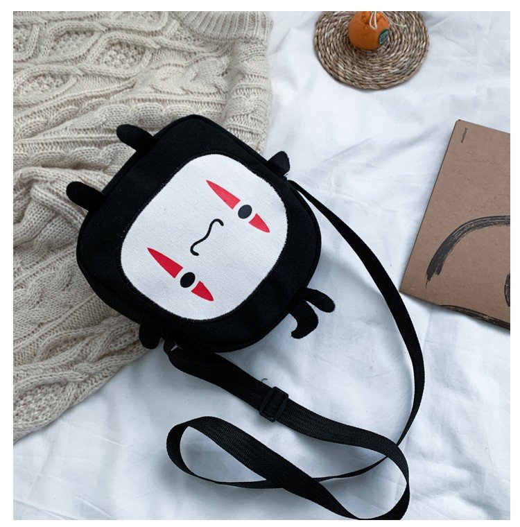 162g Weight Canvas Lining Material Zipper Closure Type Single Shoulder Strap Strap Type Crossbody Bag Bags Type Casual, Shopping Occasion Canvas Material Cartoon Pattern All Seasons Season Women's Gender Cute Style Medium Size Women's Medium Canvas Cartoon Cute Zipper Crossbody Bag 8