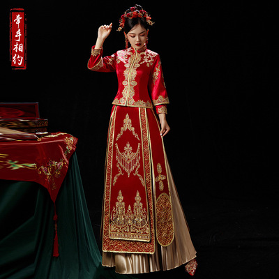 秀禾服新娘2020新款中式结婚礼服婚纱古装嫁衣敬酒服龙凤褂秀和服