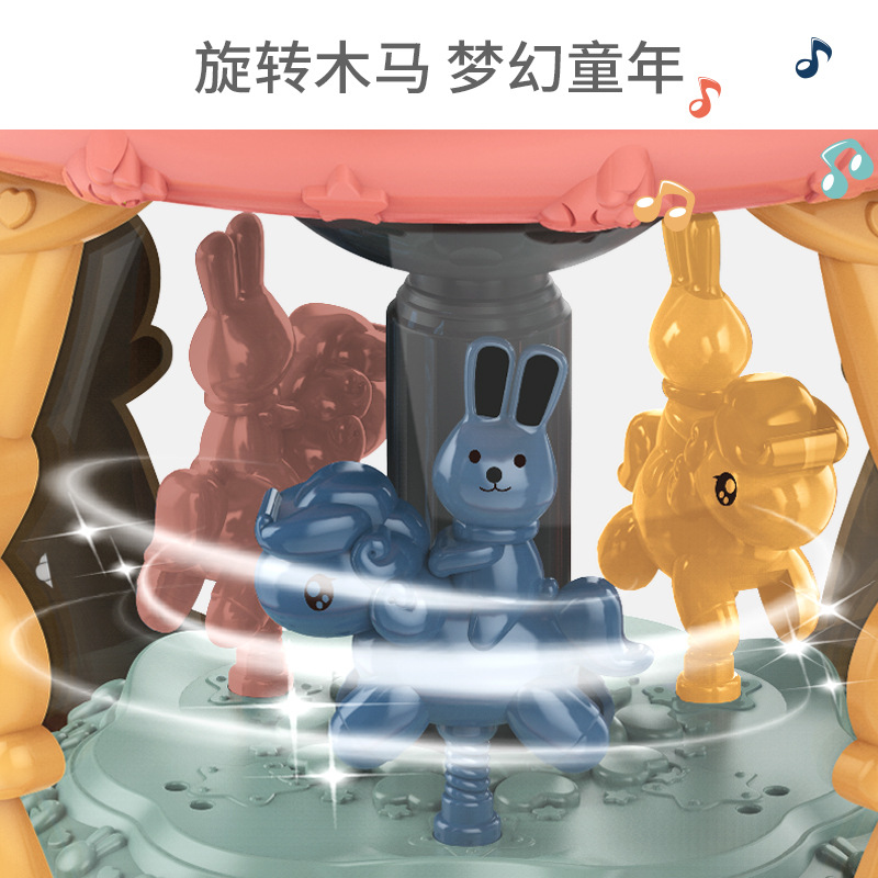 Música giratoria tambor de mano juguetes niños y niñas educación temprana caja de seis lados inteligencia cerebro-movimiento juguetes para bebés