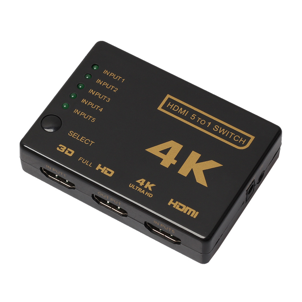 DM-HF19 HD 4K * 2K HDMI Switcher 5 en 1 fuera 5 en 1 con control remoto 5 corte 1