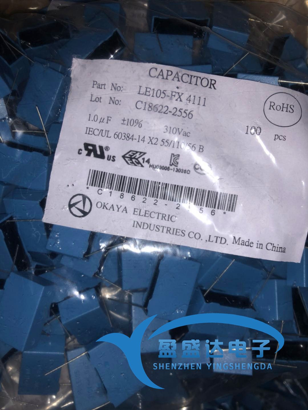 OKAYA LE105-FX 1.0UF 310V进口安规电容器105K 1UF 抗干扰 LE105