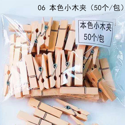 Decorativo de dibujos animados pequeño clip de madera floral flor Mensaje de embalaje pequeño clip de madera foto colgante de pared clip de color creativo