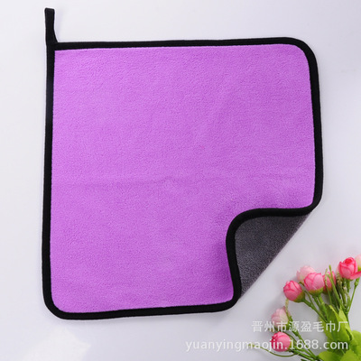 滿10-5 廠家高密洗車毛巾珊瑚絨加厚雙面擦車巾吸水不掉毛清潔巾
