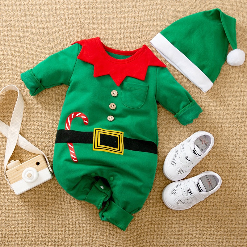 Christmas Fashion Cartoon 100% Cotton Baby Rompers display picture 1