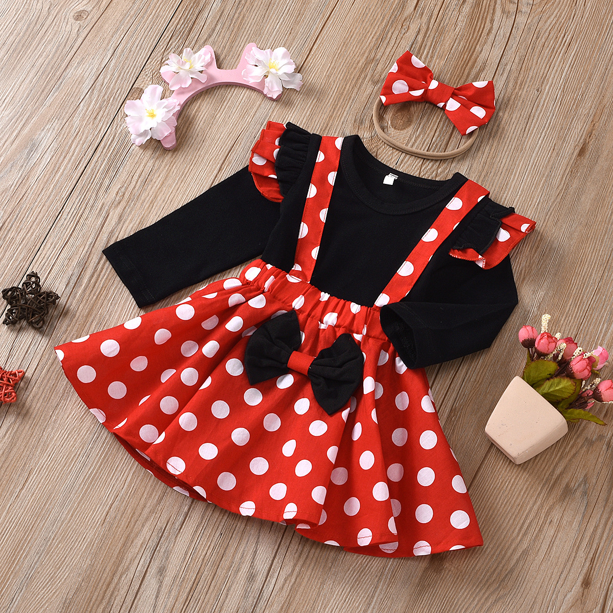 Fashion Round Dots Printing Cotton Girls Clothing Sets display picture 1