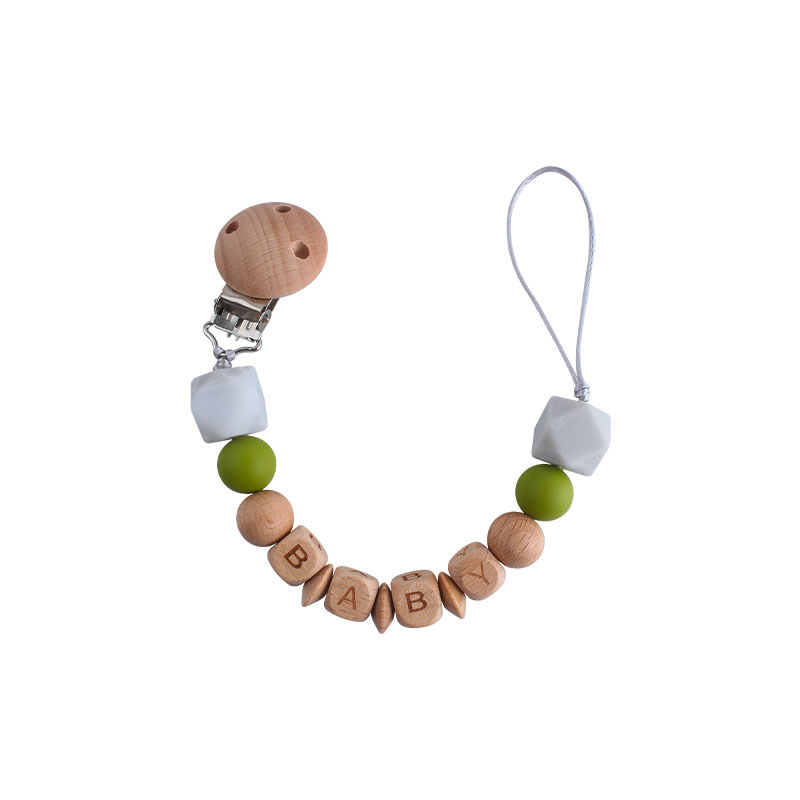 DIY creativo cuentas de silicona mordedor haya chupete clip bebé nombre chupete cadena Comercio exterior Amazon Venta caliente