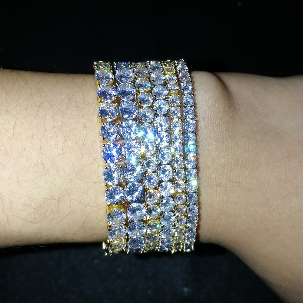 Fashion Solid Color Copper Plating Inlay Zircon Bracelets 1 Piece