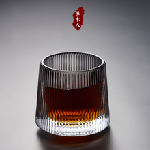 草木人 條紋玻璃杯出口日本家用耐熱茶杯ins簡約水杯子威士忌酒杯
