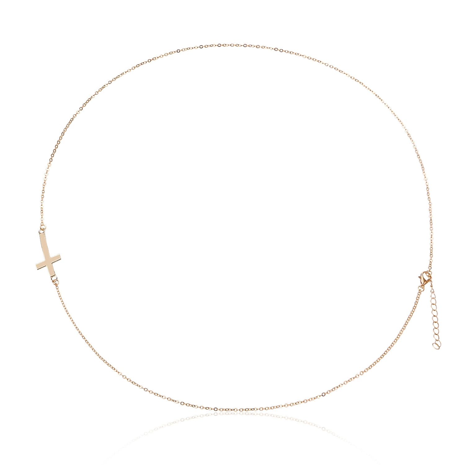 Пояс-цепочка (body chain) с крестом, 60–80 см, золотой или серебристый