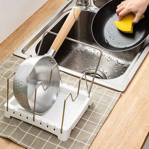 Four-bracket spacing adjustable U-shaped slot pot lid rack multi-purpose kitchen pot and dish storage and organizing rack cutting board rack