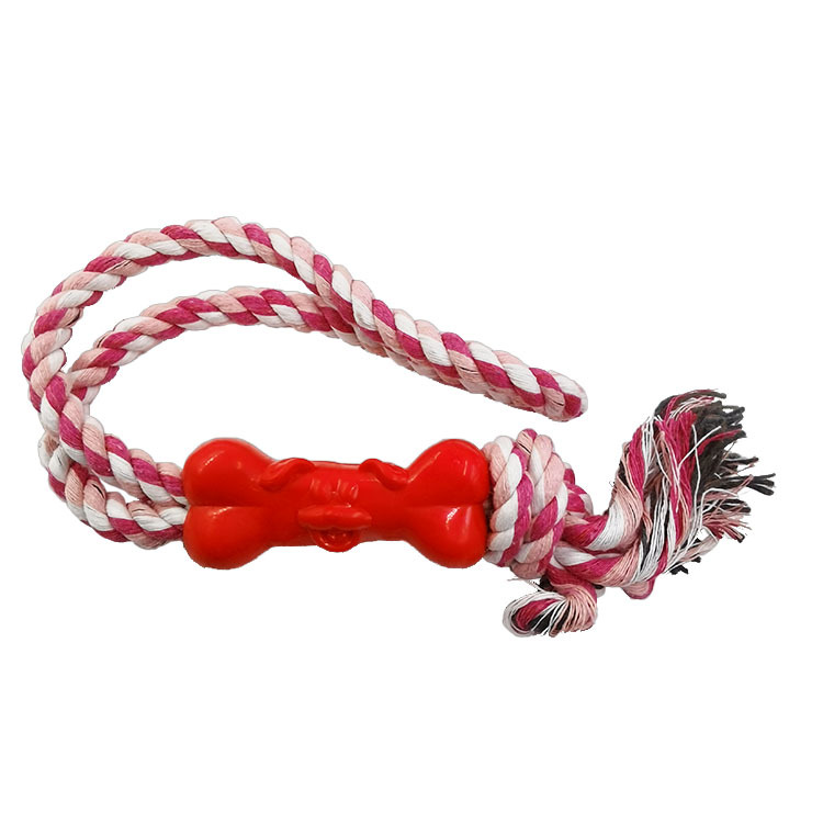 Nudo de Mascota de juguete de hueso perro dientes molares fortalecimiento entrenamiento interactivo TPR cuerda resistente a mordeduras juguete fábrica al por mayor
