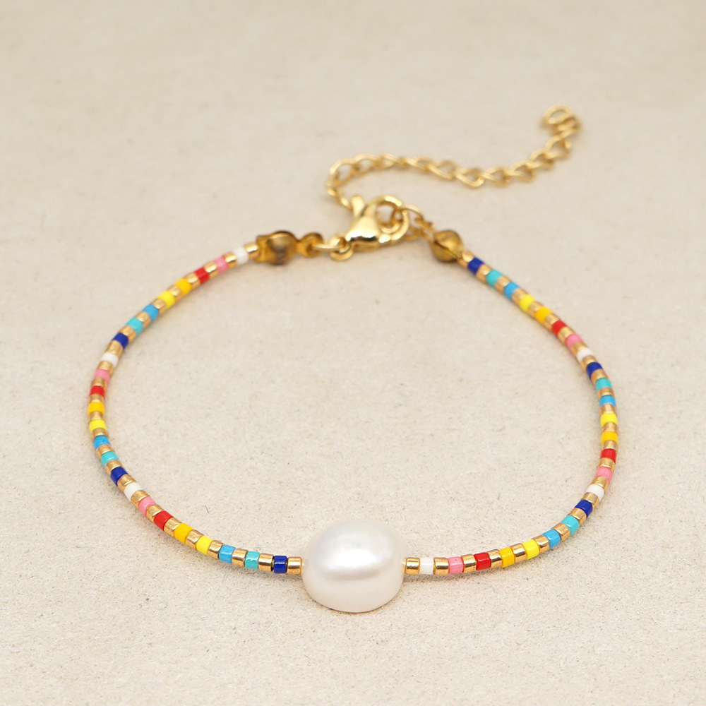 Sweet Mother Pearl Shellfish Imitation Pearl Alloy Resin Beaded Bracelets display picture 4