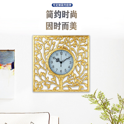 跨境家居時尚方形裝飾時鍾表簡約現代創意日用百貨鍾挂鍾壁鍾牆