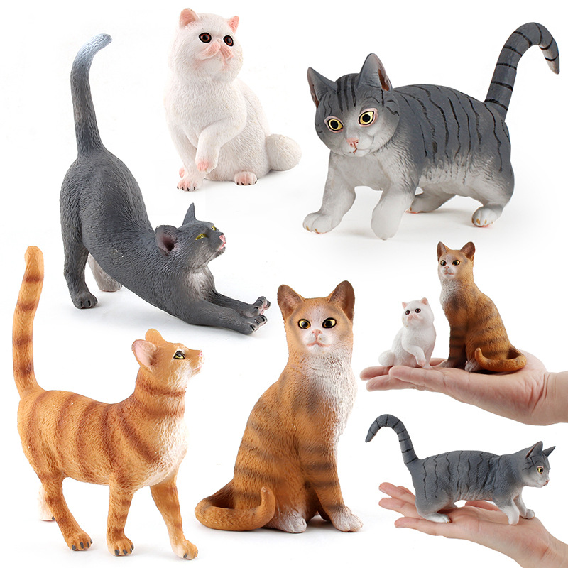Venta caliente transfronteriza simulación animal gato modelo sólido estático mascota gato creativo juguete de decoración hecho a mano