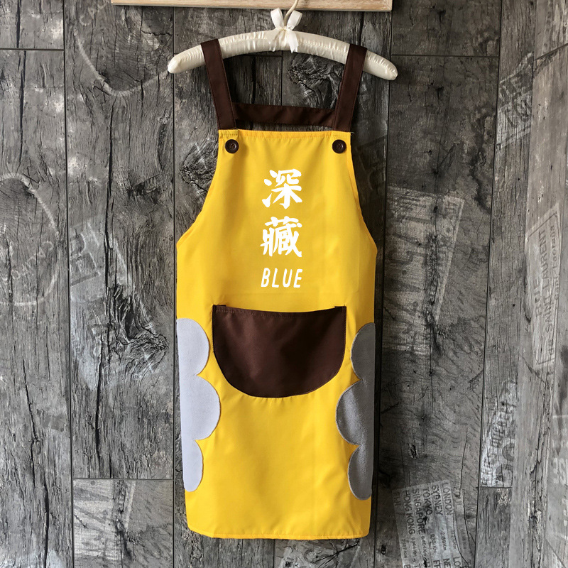 Delantal impermeable cocina borrable cocina de mujer estilo japonés hogar lindo cocina a prueba de aceite cocina cintura estilo coreano logotipo impreso