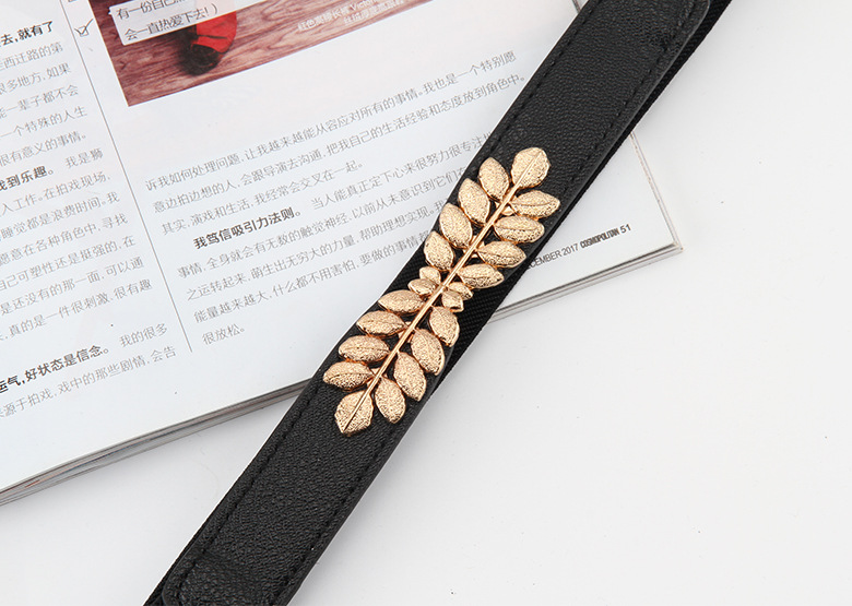 Basic Leaf Pu Leather Women's Leather Belts display picture 3