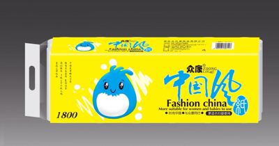 厂家批发众康中国风地摊卖货实惠装大卷卫生纸原木桨1800克包邮